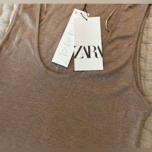 Zara soft tank top brown vigore Size M